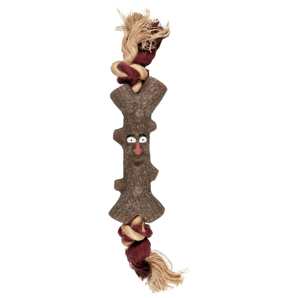 Flamingo Pet Products Hundespielzeug Woody Ast mit Seil 15 cm FL-518019 Seilspiele für Hunde