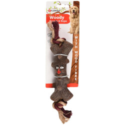 Brinquedo de cão de ramo amadeirado com corda 15 cm FL-518019 Jogos de cordas para cães