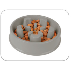 Flamingo Pet Products Anti-gobbling bowl. BOBO 2 grey capacity 500 ML ø 16.5 CM Food bowl and anti-gobbling mat