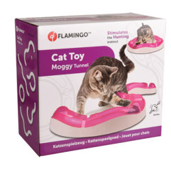 Flamingo Pet Products Tunnel MOGGY jeu pour chat ø 38.5 cm x 7 cm x 7.7 cm. rose. Jeux