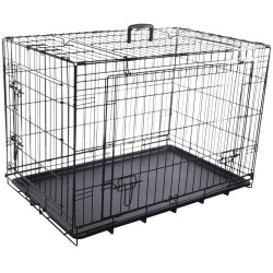 NYO caixa preta M. 47 x 77 x 53,5 cm. metal com porta deslizante. para cães FL-519488 Cages