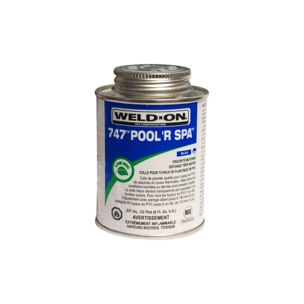 WELDON colle bleue pour tuyauterie PVC, IPS pot de 237 ml. colle et autre