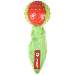 Flamingo Pet Products Red-green plush ball and tail 23 cm for dog Chew toys for dogs