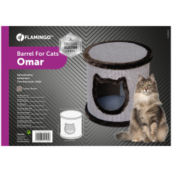 FL-560816 Flamingo Pet Products Refugio de barril ø 42 x 40 cm Omar marrón para el gato Gato iglú