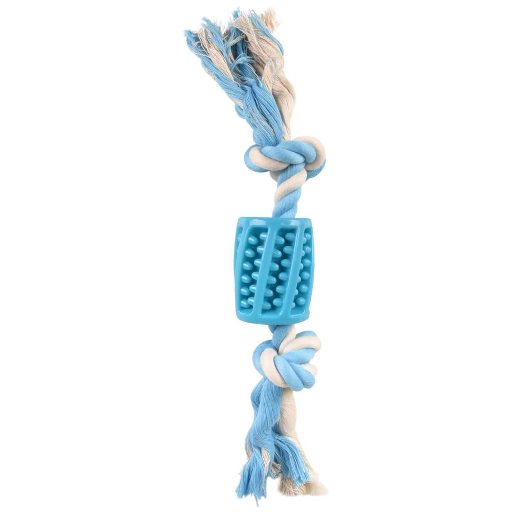 Flamingo Pet Products Spielschlauch + Seil blau 30 cm, Lindo TPR, für Hund FL-519496 Seilspiele für Hunde