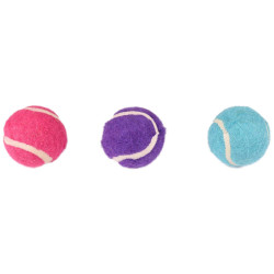 Flamingo Pet Products Jouet pour chat, 3 balles (forme de tennis) multicolore ø 4 cm + clochette Jeux