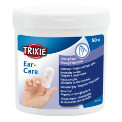 Trixie Doigtiers de soin pour les oreilles pour animaux 50 pieces Soins des oreilles pour chien