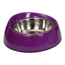 Nobby stainless steel and purple melamine feeder 16 cm, 0.16 litre. Bowl, bowl, bowl