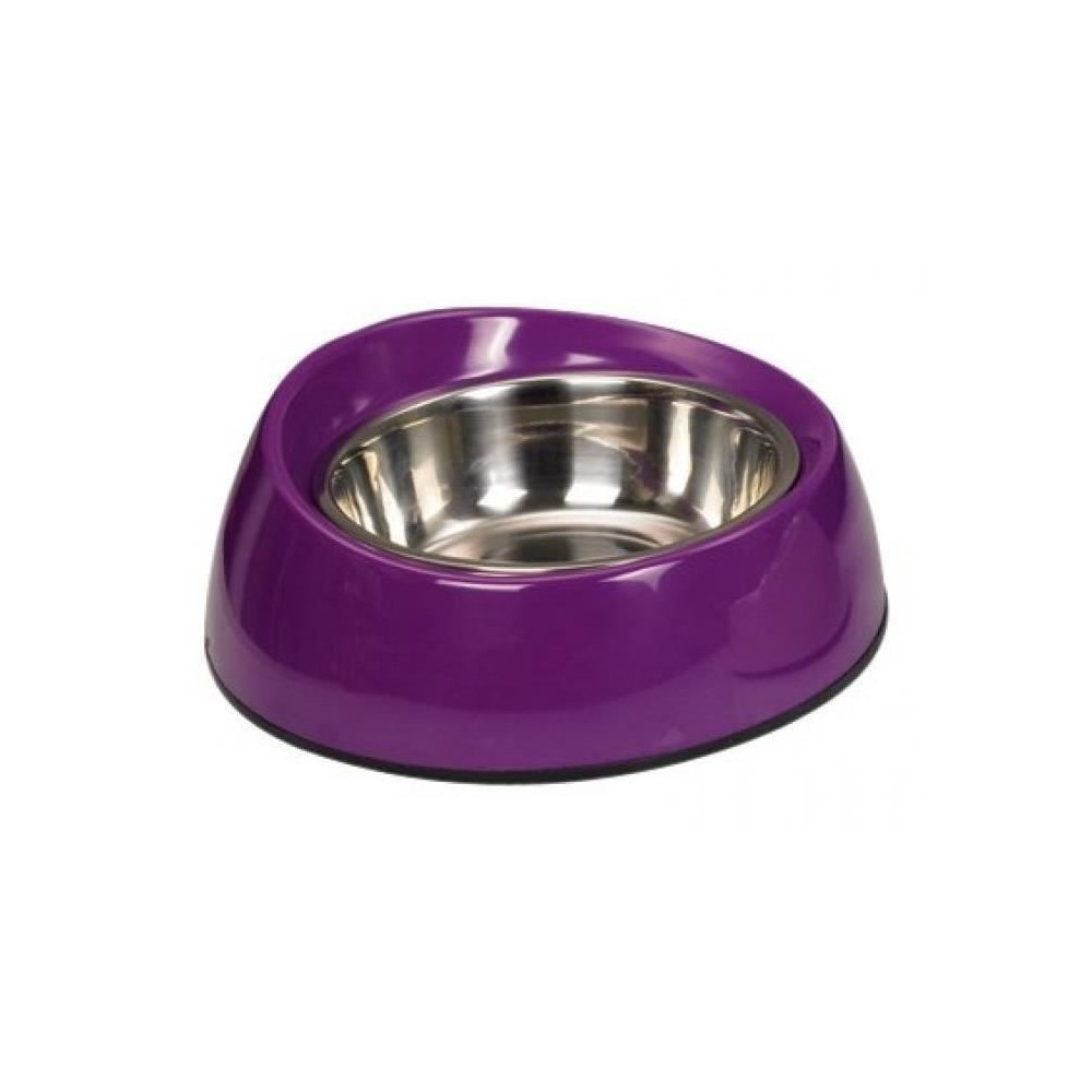 Nobby stainless steel and purple melamine feeder 16 cm, 0.16 litre. Bowl, bowl