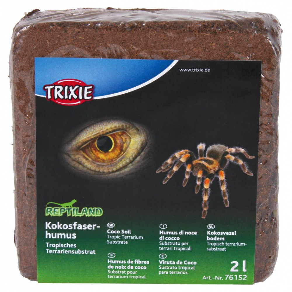 Trixie 2 Litres Fibres de noix de coco compressé reptiles et amphibiens (un paquet) Substrats