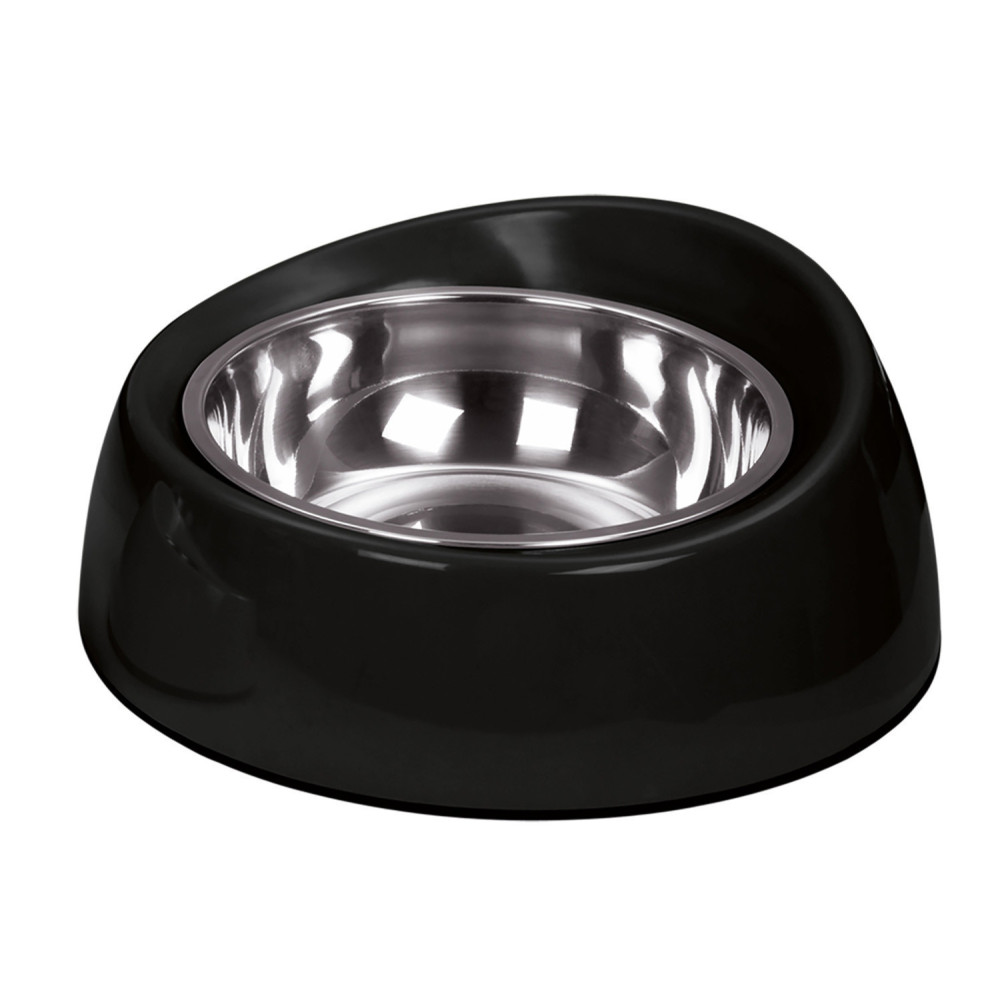 Nobby Bowl ø 20 cm, 0.35 Liters. stainless steel and black melamine. for dogs Bowl, bowl