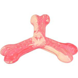 FL-519529 Flamingo Juguete de 10 cm para perros Saveo de triple hueso con olor a carne de vacuno. goma. Juguetes para mastica...