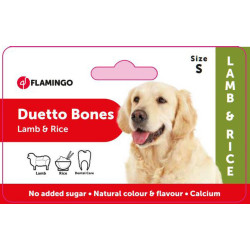 FL-516568 Flamingo Alimento para perros de cordero y arroz 90g DUETTO Bones Golosinas para perros