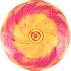 ZAZA Frisbee, TPR, ø18 cm, żółty i różowy, Zabawka dla psa. FL-519727 Flamingo