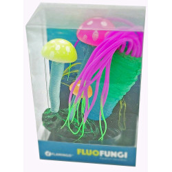 Flamingo Pet Products Fluo Aquarium decoration. Anemone and fish. Size 7 x 3.5 x 15 cm random color. Plante