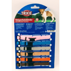 Trixie 6 colliers S-M 17 à 25 cm x 10 mm pour chiot. assortiment de couleurs Collier chiot