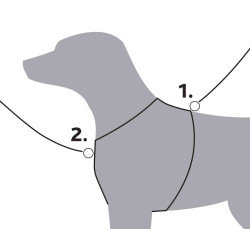 Trixie harnais trekking S 36–44 cm noir/gris graphite pour chien harnais chien
