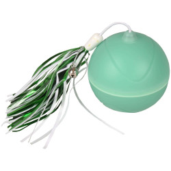 Flamingo Pet Products Ball ø 7 cm. magic Mechta 2 in 1 with LED and feather duster . green colour. for cats. Games