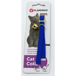 Flamingo Blaues elastisches Halsband mit Glöckchen 32 cm x 10 mm für Katzen FL-50062007 Halsband