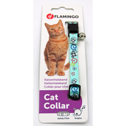 Flamingo Adjustable collar from 20 to 35 cm green with mouse pattern for cat Necklace