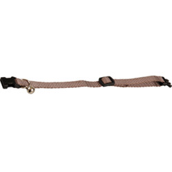 Flamingo Verstellbares Halsband von 19 bis 30 cm. taupe Farbe mit Glocke. für Katze FL-1031198 Halsband