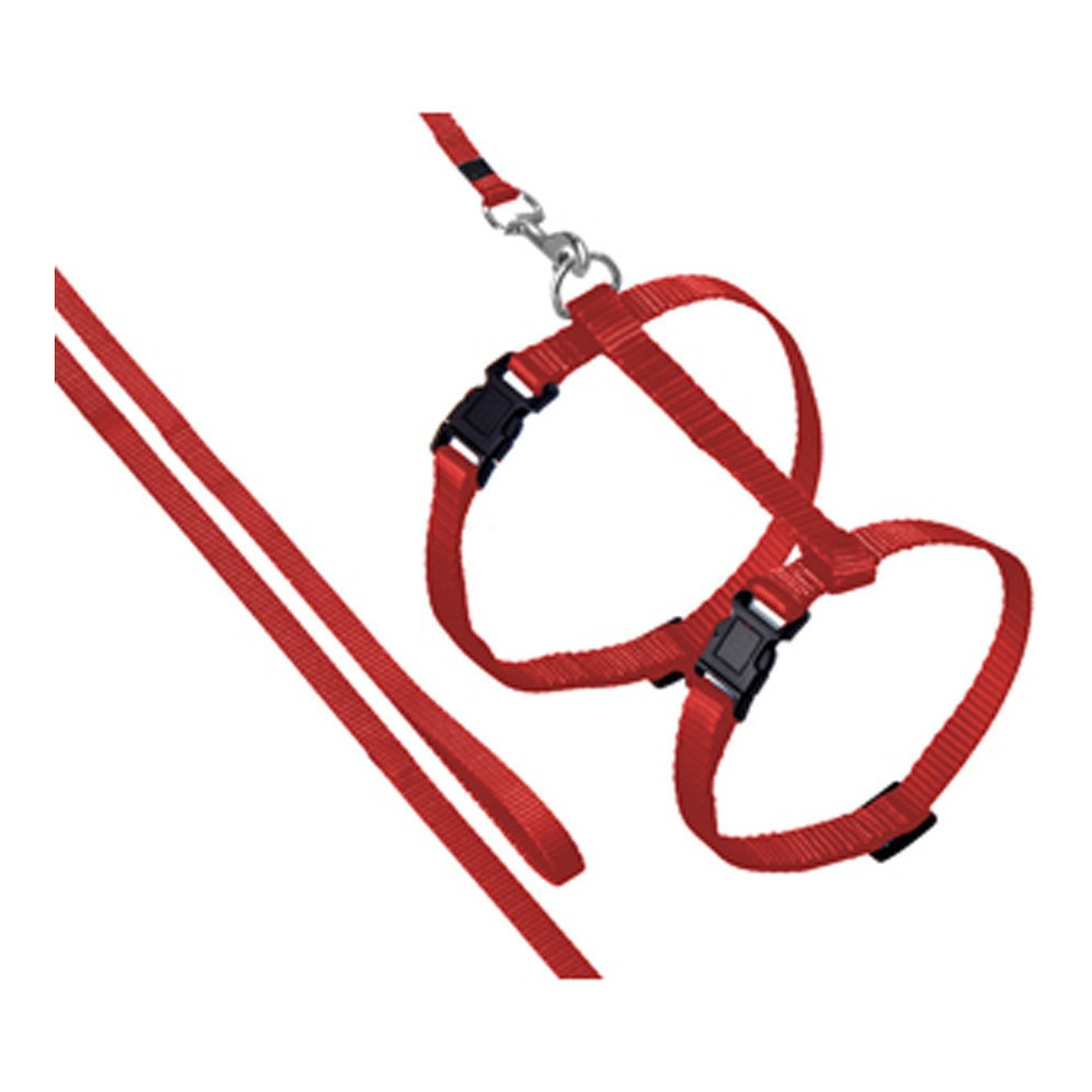 Flamingo 1.10 meter harness and leash for cats. Red color Harness