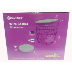 Flamingo Basket ø 50 x H 40 cm. wire mesh. black. for cat Igloo cat