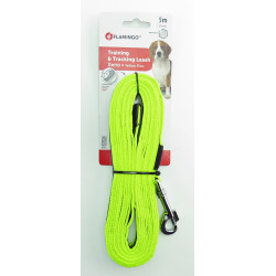 Flamingo Leave 5 meters of training and tracking. Yellow fluorescent xeno. For dogs. Dressage leashes