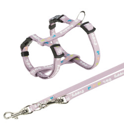 Junior harnas voor puppy met riem. Afmetingen: 23-34 cm/8 mm. paarse kleur. Trixie TR-15344 hondentuig