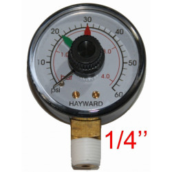 HAYWARD Manomètre Hayward - ECX271261 pour piscine 1/4 pouce -Manomètre de Remplacement Filtre a Sable Piscine Manomètre