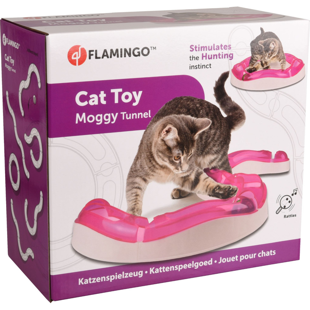 Flamingo Pet Products Tunnel MOGGY cat game ø 38.5 cm x 7 cm x 7 cm x 7.7 cm. pink. Games