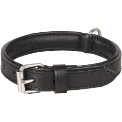 ARIZONA zwarte leren halsband. maat S 26-32 cm. voor hond. Flamingo FL-520034 Halsketting