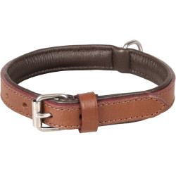 Flamingo Pet Products Brown ARIZONA Leather Collar. Size S/M 30-37 cm. for dog. Collier