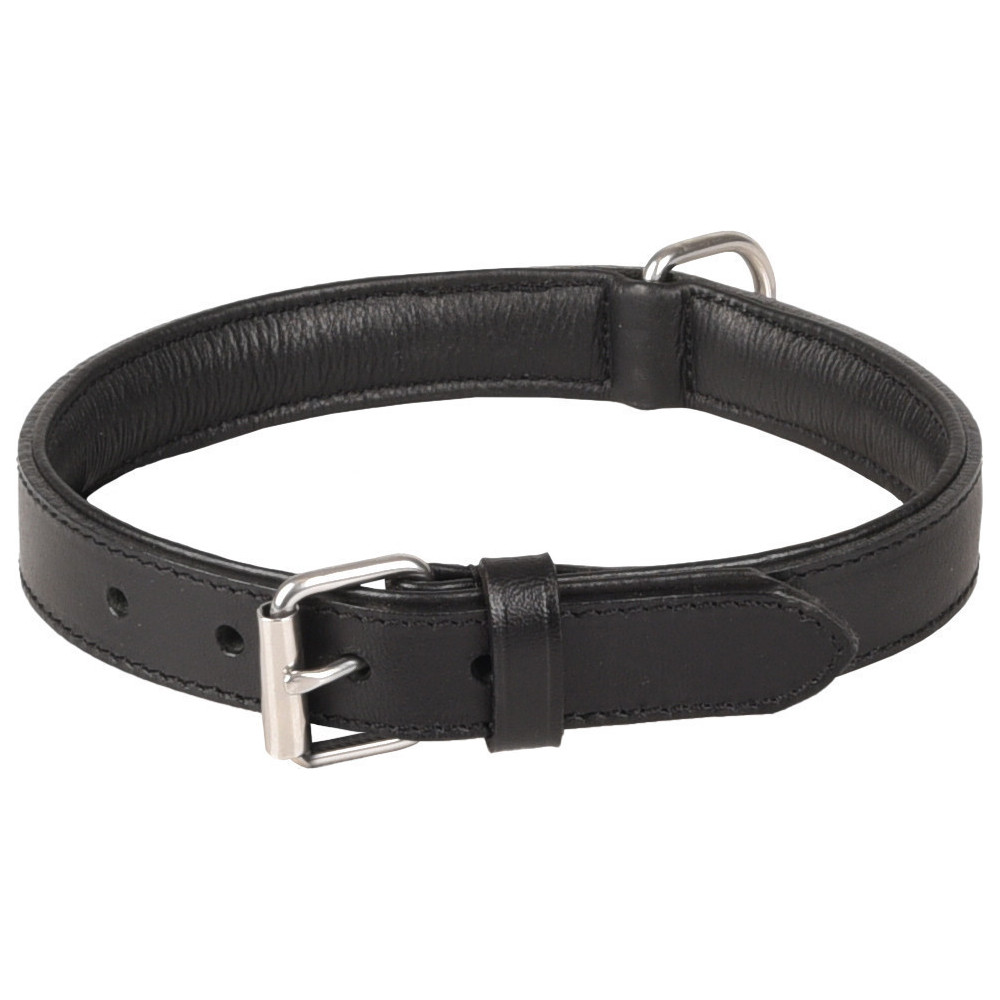 Flamingo Pet Products ARIZONA black leather collar size L for dog neck 40-46 cm Necklace
