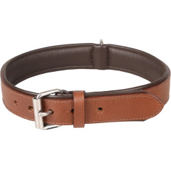 Flamingo Pet Products Brown ARIZONA Leather Collar. size XL 45-55 cm. for dog. Collier