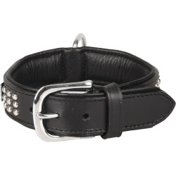 Lederen halsband SEDONA zwart maat S 26-31 cm voor hond. Flamingo FL-520049 Halsketting