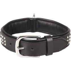 Lederen halsband SEDONA zwart maat M 34-40 cm voor hond. Flamingo FL-520051 Halsketting