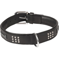 SEDONA zwart lederen halsband maat XL 47-55 cm voor honden. Flamingo FL-520054 Halsketting