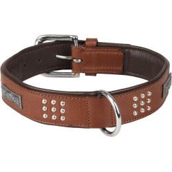 Flamingo Pet Products SEDONA brown leather collar. Size L/XL 43-50 cm. for dog. Collier