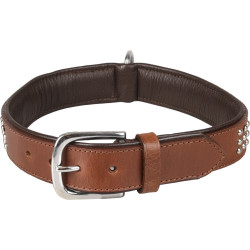 Flamingo Brown SEDONA leather collar size XL 47-55 cm for dog. Necklace