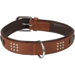 Flamingo Pet Products Leather collar SEDONA brown size XXL 51-60 cm for dog Necklace