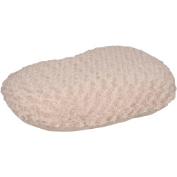 Flamingo Pet Products Beige CUDDLY cushion, oval, fleece. 60 x 42 x 8 cm. for dog. Dog cushion