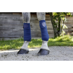 kerbl 4 Exquisite blue fleece bandages 12.5 cm x 320 cm for horses horse care