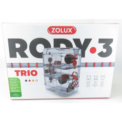 zolux Cage Trio rody3. couleur grenadine pour rongeur Cage