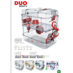 Cage Duo rody3. cor granadine. tamanho 41 x 27 x 40,5 cm H. para roedor ZO-206019 Cage