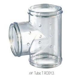 zolux T-tube Rody grey transparent. size ø 5 cm x 9.5 cm x 8 cm. for rodents. Accessoire de cage