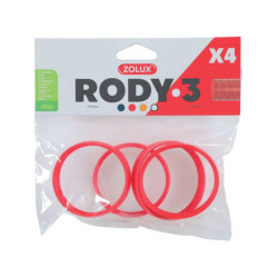 4 ringen aansluiting voor Rody tube . kleur rood. maat ø 6 cm . voor knaagdier. zolux ZO-206031 Kooi accessoires