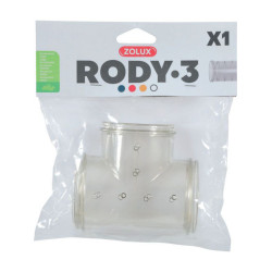 T-buis Rody grijs transparant. afmeting ø 5 cm x 9,5 cm x 8 cm. voor knaagdieren. zolux ZO-206028 Buizen en tunnels