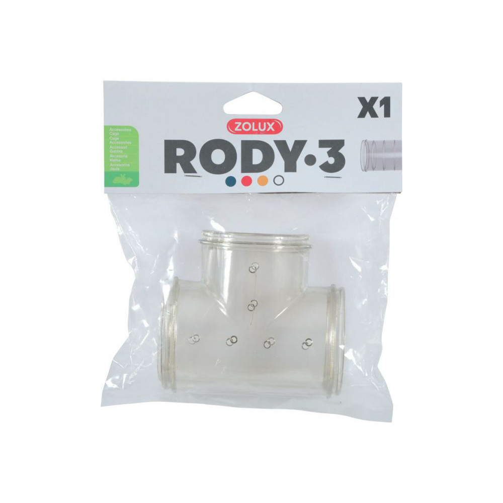 zolux T-Rohr Rody grau transparent. Größe ø 5 cm x 9,5 cm x 8 cm. für Nagetiere. ZO-206028 Röhren und Tunnel