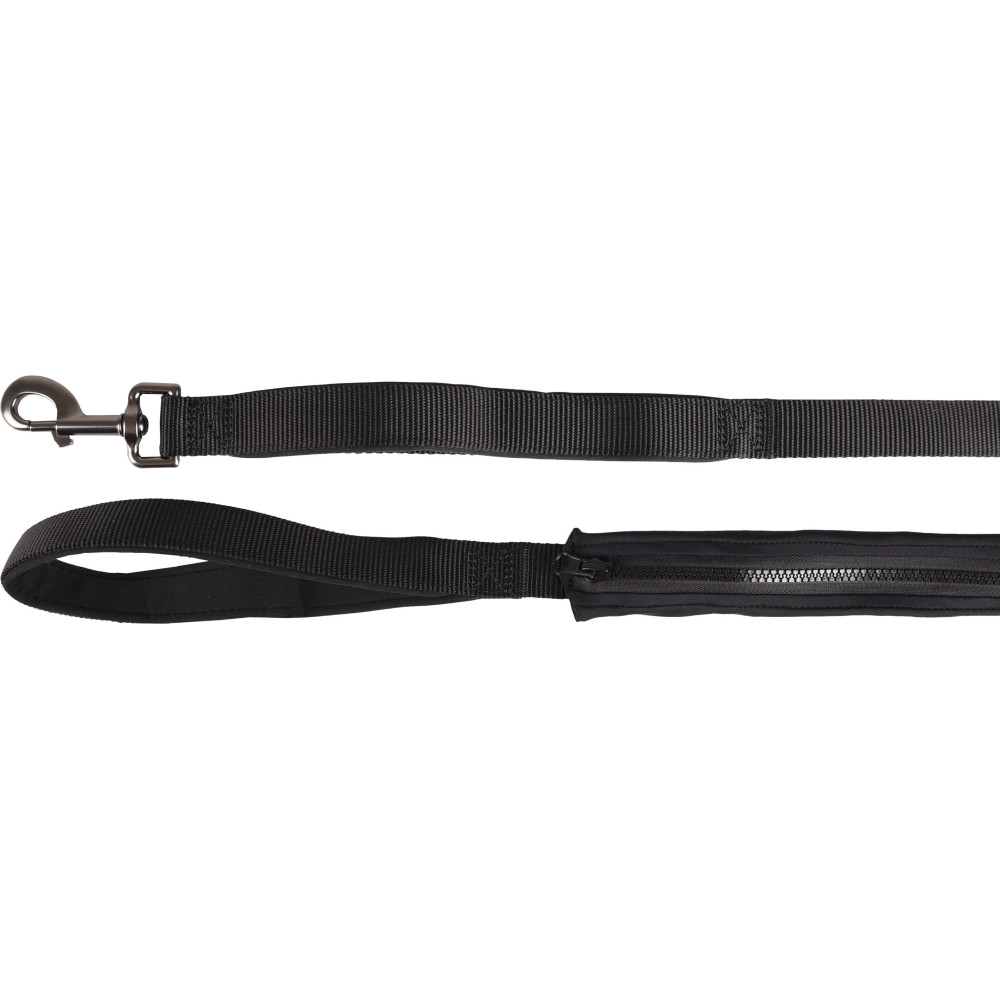 Flamingo Pet Products Black KAYGA dog leash with small storage 1.60 m x 25 mm. for dogs dog leash